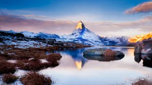 Matterhorn Reflection On Stellisee Lake Wallpaper