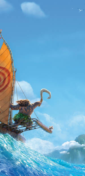 Maui Waving Hook Moana 4k Wallpaper