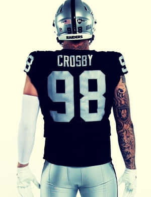 Maxx Crosby Black Raiders Football Jersey Wallpaper