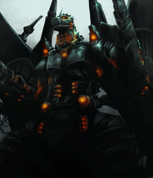 Mechagodzilla Dominating The Battlefield In A Cityscape Wallpaper