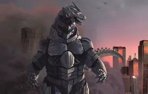 Mechagodzilla In Furious Battle With Godzilla Wallpaper