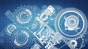 Mechanical Engineering Blueprint Design Wallpaper