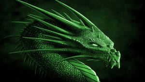 Medieval Green Dragon Head Wallpaper