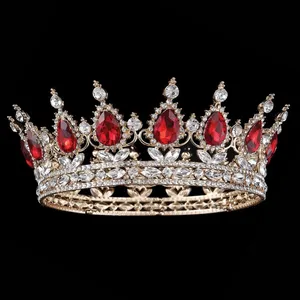 Medieval Red Crown Faux Jewels Wallpaper