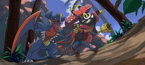 Mega Garchomp And Friends Wallpaper