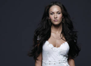 Megan Fox Hd White Dress Wallpaper