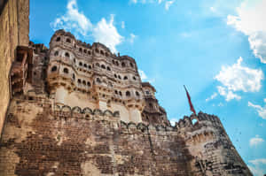 Mehrangarh Fort Clouds Blue Sky Wallpaper