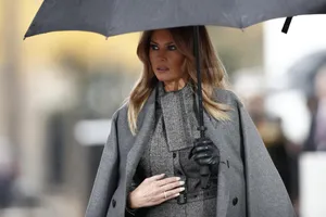 Melania Trump In Gray Wallpaper