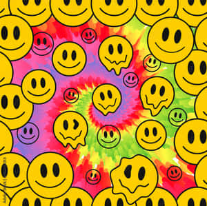 Melting Hippie Smile Emoji Art Wallpaper