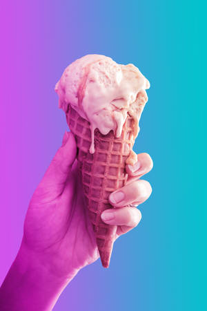 Melting Ice Cream On Cone Wallpaper