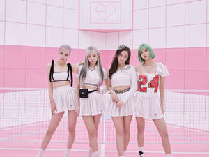 Members In Tennis Outfits Blackpink Desktop Wallpaper