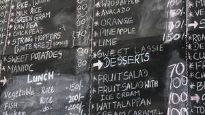 Menu Blackboard Lunch Desserts List Wallpaper