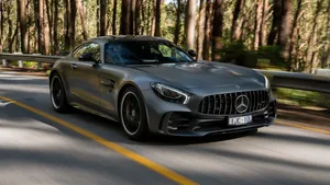 Mercedes Amg 4k On Forest Road Wallpaper
