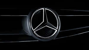 Mercedes Benz Logo On A Black Car Wallpaper