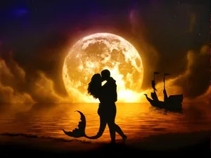 Mermaid Sunbeam Love Kiss Wallpaper