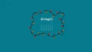 Merry Christmas December Calendar Aesthetic Teal Wallpaper