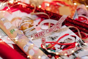 Merry Christmas Gift Wrapping Wallpaper