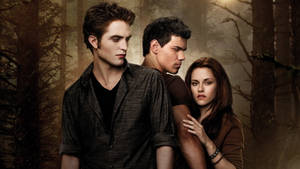Mesmerizing Trio From The Twilight Saga: New Moon - Bella, Jacob, And Edward Wallpaper