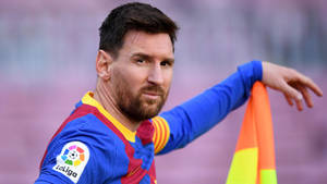 Messi 2021 Looking At Camera Wallpaper