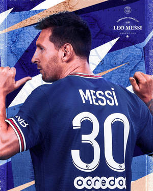 Messi Psg Blue 30 Jersey Wallpaper