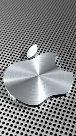 Metal 3d Apple Iphone Logo On Texture Wallpaper