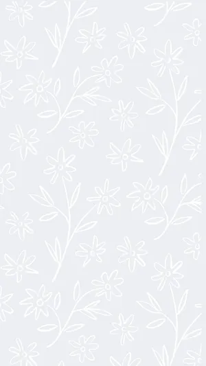 Metallic Aesthetic White Flowers Wallpaper