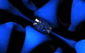 Metallic Blue Plastic Shape Wallpaper