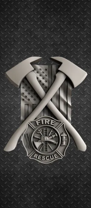 Metallic Gray Firefighters Logo Wallpaper
