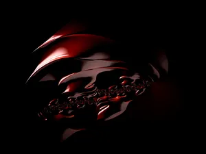 Metallic Red Fractal Design Wallpaper