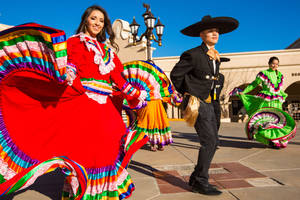 Mexican Man And Girl In Red Wallpaper