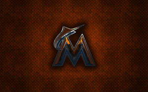 Miami Marlins Metallic Design Wallpaper