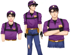 Michael Afton Three Poses Fanart Wallpaper