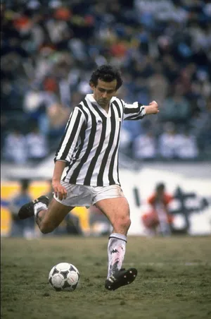 Michel Platini Football Kick Vintage Photography Wallpaper