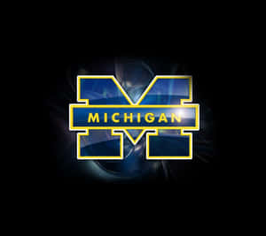 Michigan Wolverines Logo On A Black Background Wallpaper
