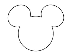 Mickey Mouse Ears Black Line Art Wallpaper