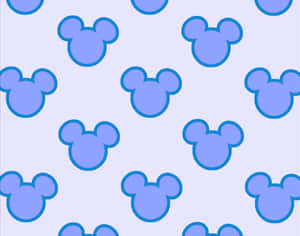 Mickey Mouse Ears Simple Blue Theme Wallpaper