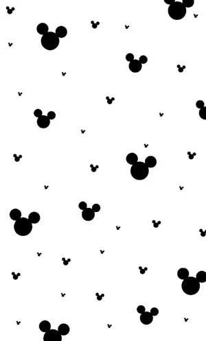 Mickey Mouse Pattern On White Background Wallpaper