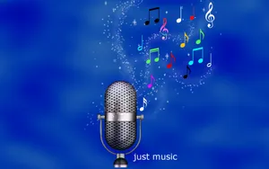 Microphone Music Blue Background Wallpaper