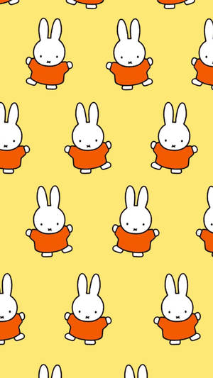 Miffy In Orange Pattern Wallpaper