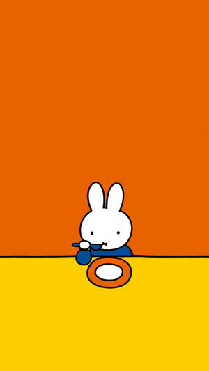 Miffy The Rabbit Eating Wallpaper