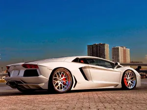 Mighty Blue Lamborghini Aventador In Its Prime Wallpaper