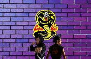 Miguel And Hawk Cobra Kai Purple Wallpaper