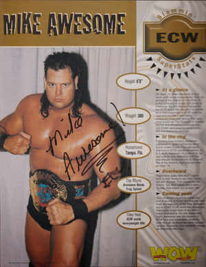 Mike Awesome Signed Photo Wallpaper