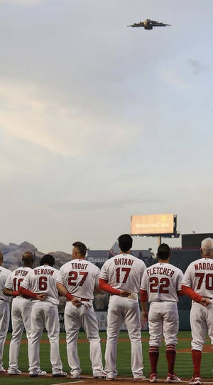 Mike Trout And His Team Wallpaper