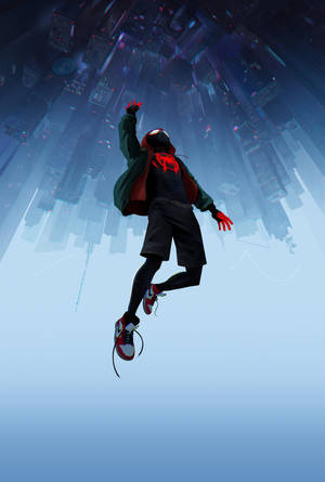 Miles Morales Falling Upside Down Wallpaper