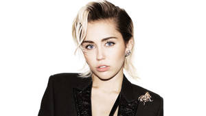 Miley Cyrus In Black Outfit Wallpaper