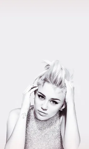 Miley Cyrus In Bold Black And White Wallpaper