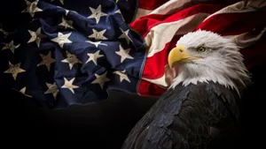 Military American Flag With Eagle Wallpaper