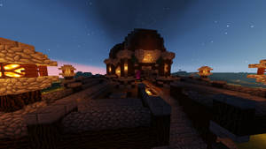 Minecraft Aesthetic City Night Wallpaper