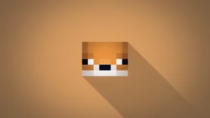 Minecraft Aesthetic Minimalist Brown Dog Wallpaper